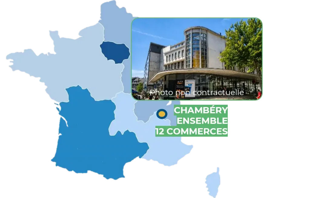 Carte présentant l'actif de Chambéry